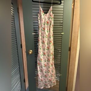 Bernadette Pink Floral Slip Dress Size S